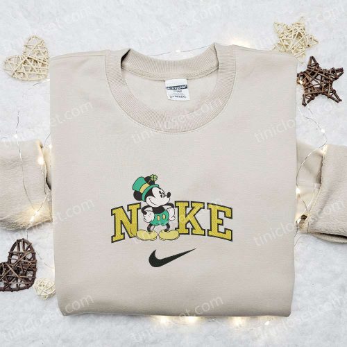 Mickey Mouse St Patrick s x Nike Embroidered Sweatshirt: Disney Characters Movie Merry Shirt B Gift for Men Women Gift Ideas