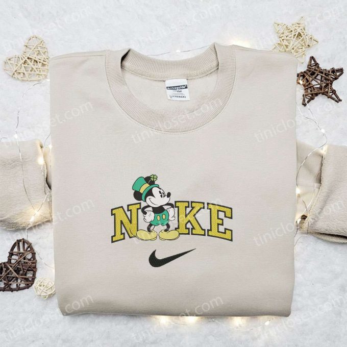 Mickey Mouse St Patrick S X Nike Embroidered Sweatshirt: Disney Characters Movie Merry Shirt B Gift For Men Women Gift Ideas