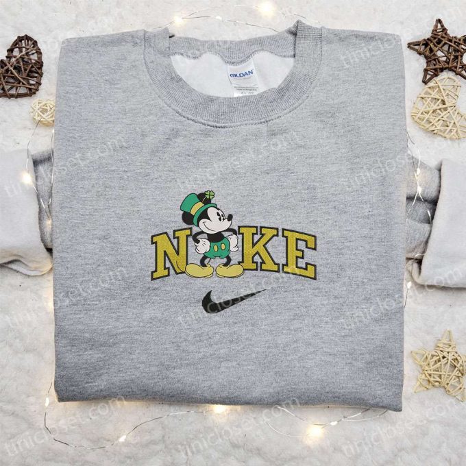 Mickey Mouse St Patrick S X Nike Embroidered Sweatshirt: Disney Characters Movie Merry Shirt B Gift For Men Women Gift Ideas