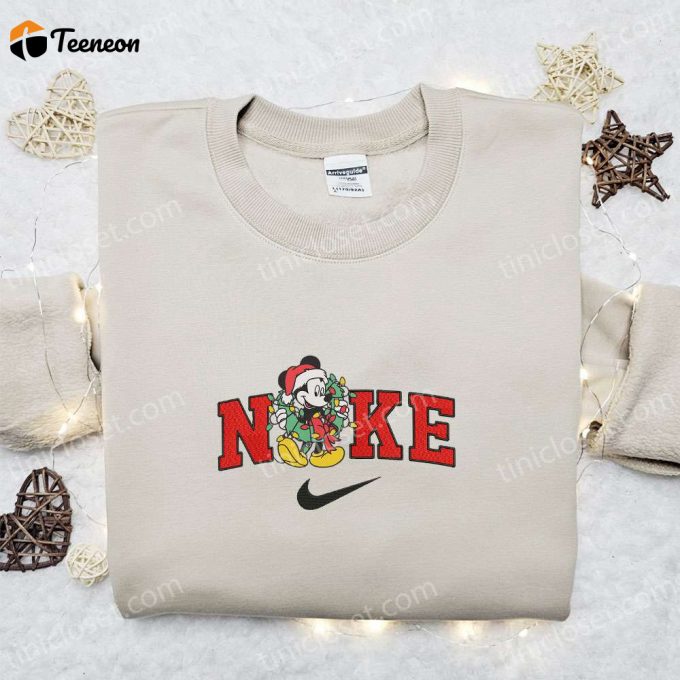 Mickey Mouse X Nike Christmas Sweatshirt: Disney Characters Movie Merry Christmas Embroidered Shirt – Perfect Gift Idea