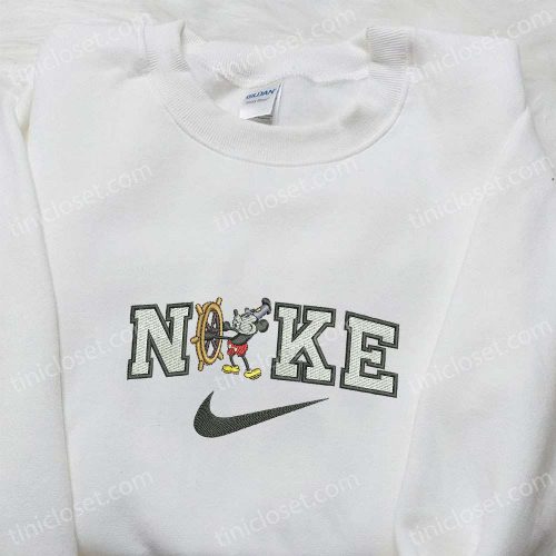 Disney Characters Embroidered Shirt Mickey Mouse x Nike Cartoon Tshirt Nike Inspired Tee