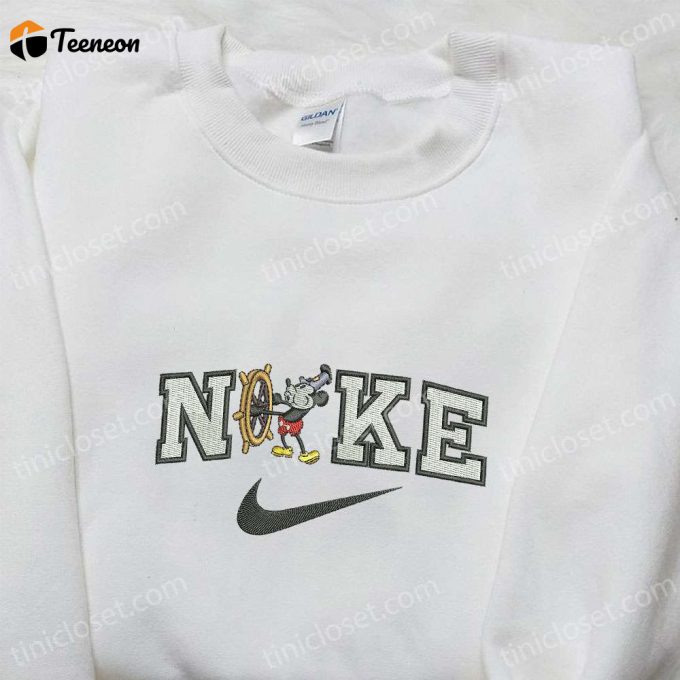 Disney Characters Embroidered Shirt Mickey Mouse X Nike Cartoon Tshirt Nike Inspired Tee