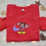 Mickey Mouse x Nike Swoosh Cartoon Hoodie Disney Characters Embroidered Shirt – Nike Inspired Embroidery