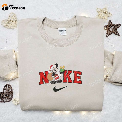 Lilo Xmas Hat x Nike Christmas Embroidered Sweatshirt: Disney Characters Movie Merry Christmas Shirt – B Gift for Men Women Gift Ideas