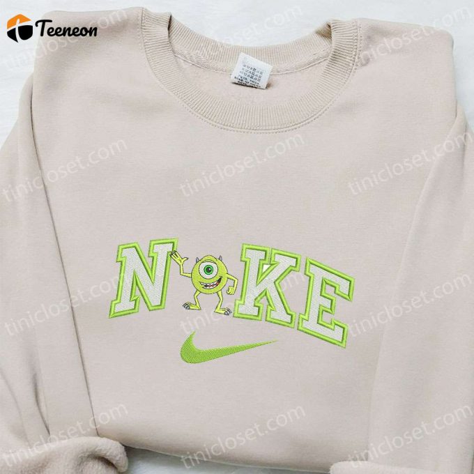 Mike Wazowski X Nike Cartoon Embroidered Tshirt Nike Inspired Shirt B Gift For Men Women Gift Ideas