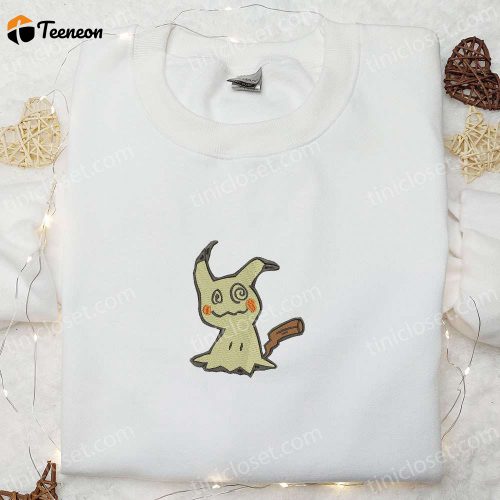 Mimikyu Pokemon Embroidered Shirt Sweatshirt &Amp; Hoodie: Anime Inspired Apparel For Pokemon Fans