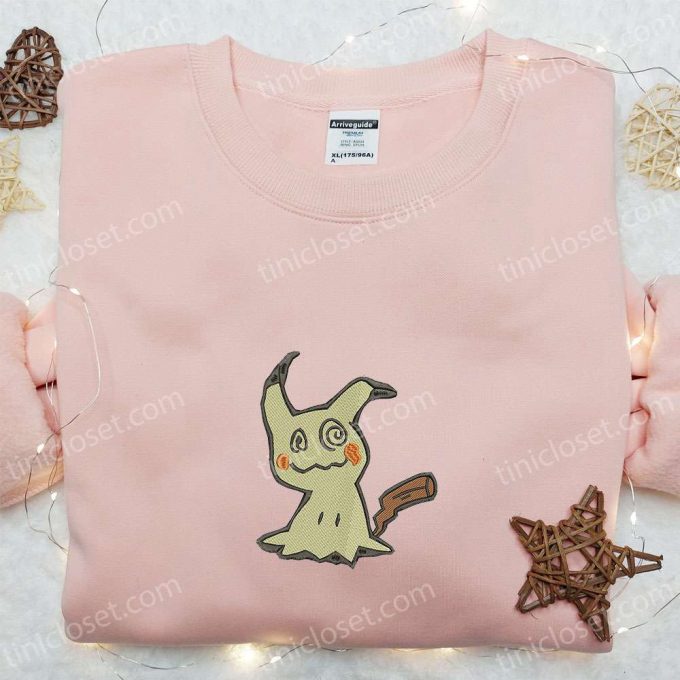 Mimikyu Pokemon Embroidered Shirt Sweatshirt &Amp; Hoodie: Anime Inspired Apparel For Pokemon Fans