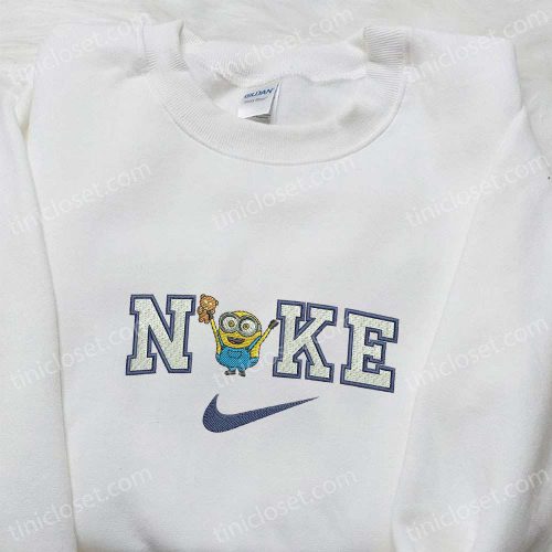 Minion Bear x Nike Cartoon Embroidered Tshirt Disney Characters & Nike Inspired Shirt