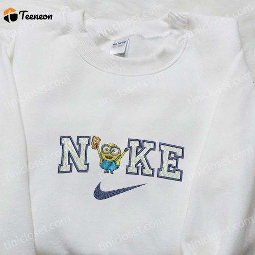 Minion Bear x Nike Cartoon Embroidered Tshirt Disney Characters & Nike Inspired Shirt