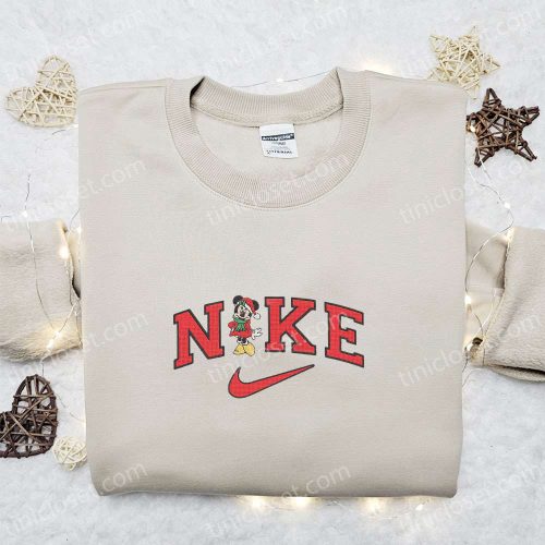 Minnie Mouse x Nike Christmas Hoodie: Disney Characters Embroidered Shirt – B Gift for Men Women Family Christmas Gift Ideas