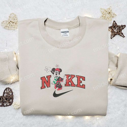 Minnie Mouse Retro x Nike Christmas Embroidered Sweatshirt: F Gift for Men Women Disney Characters Movie Shirt Perfect Christmas Gift Idea