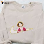 Monkey D Luffy Anime x Swoosh Sweatshirt: Cool Nike Inspired Embroidered Shirt Anime Clothing