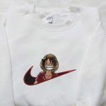 Monkey D Luffy Laughing x Swoosh Embroidered Sweatshirt – Cool Anime Clothing One Piece Shirt