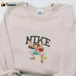 Monkey D Luffy x Nike Anime Embroidered Sweatshirt & T-Shirt: B Gift for Men Women Birthday Gift Ideas