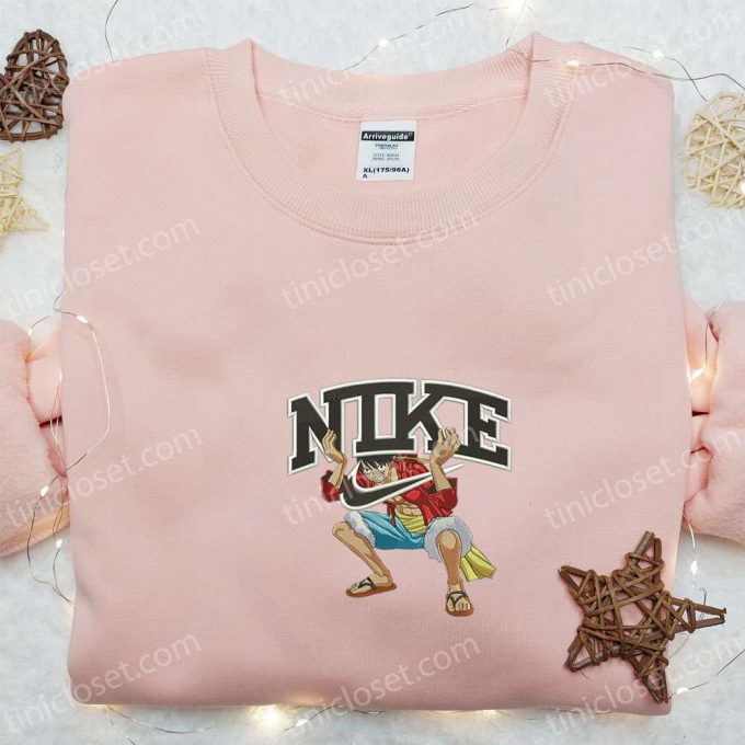 Monkey D Luffy X Nike Anime Embroidered Sweatshirt &Amp; T-Shirt: B Gift For Men Women Birthday Gift Ideas