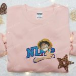 Monkey D Luffy x Nike Anime Embroidered Sweatshirt & T-Shirt: B Gift for Men Women Family Gift Ideas