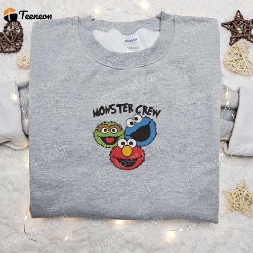 Monster Crew Embroidered Sweatshirt & Cartoon Shirt: B Gift for Men Women Gift Ideas for a Stylish Look!