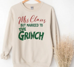 Unconventional Love: Mrs Claus & Grinch Sweatshirt – A Festive Twist!