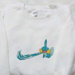 Mudkip x Swoosh Anime Embroidered Hoodie – Cool Anime Clothing Perfect Family Gift