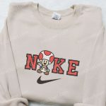 Mushroom x Nike Cartoon Embroidered Shirt – Nike Inspired T-shirt Perfect Family Gift Idea