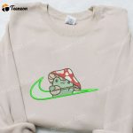 Mushroom x Swoosh Embroidered Shirt: Nike Inspired Perfect Family Gift Idea