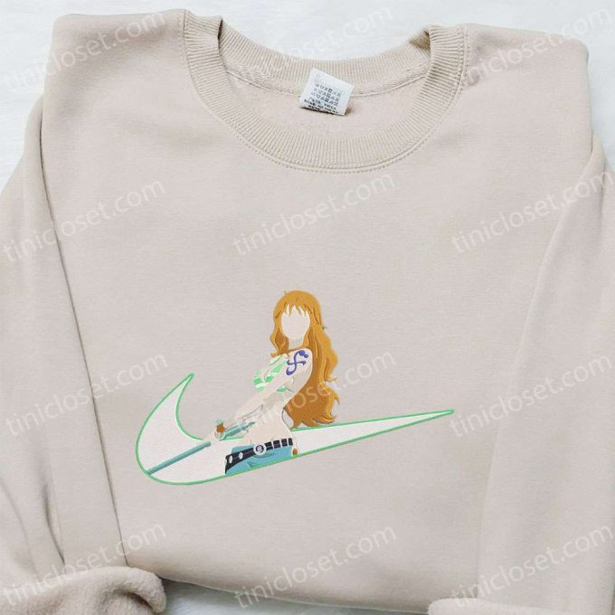 Nami X Swoosh Embroidered Shirt – One Piece Unique Gift For Family