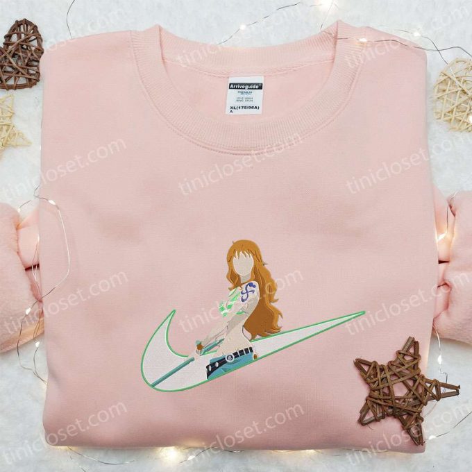 Nami X Swoosh Embroidered Shirt: B Gift For Men Women One Piece Gift Idea For Family