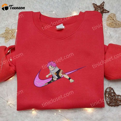 Natsu Dragneel x Nike Embroidered Hoodie & Fairy Tail Shirt Nike Inspired Apparel