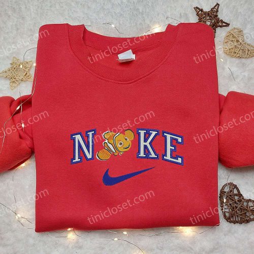 Nemo x Nike Embroidered Shirt: Disney Inspired High-Quality Nike Shirt with Finding Nemo Embroidery