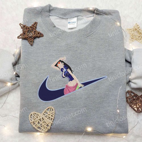 Nico Robin x Nike Swoosh Anime Embroidered Hoodie & Shirt: One Piece Inspired Nike Apparel