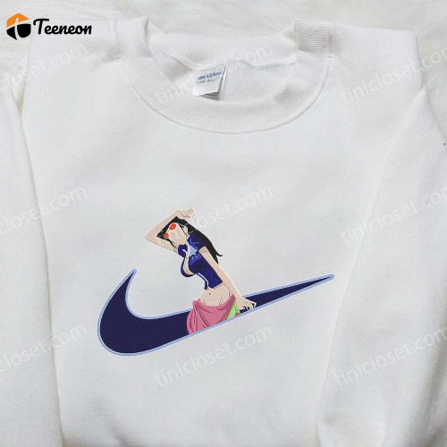 Nico Robin x Nike Swoosh Anime Embroidered Hoodie & Shirt: One Piece Inspired Nike Apparel