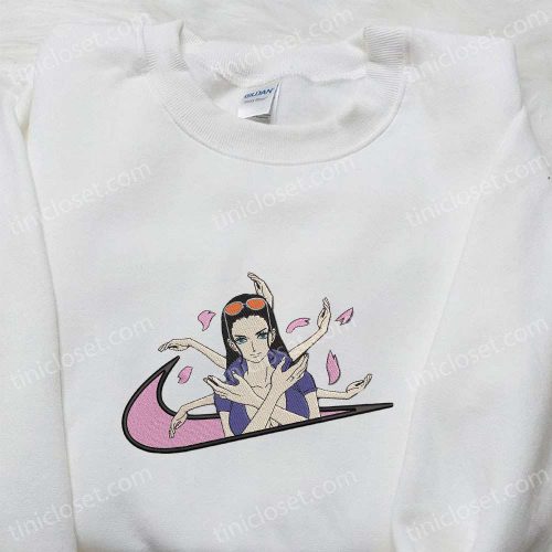 Nico Robin x Swoosh Anime Embroidered Shirt: B Gift for Men Women One Piece Gift for Family