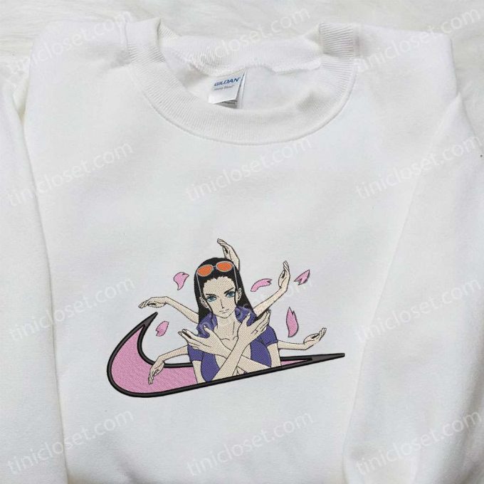 Nico Robin X Swoosh Anime Embroidered Shirt: B Gift For Men Women One Piece Gift For Family