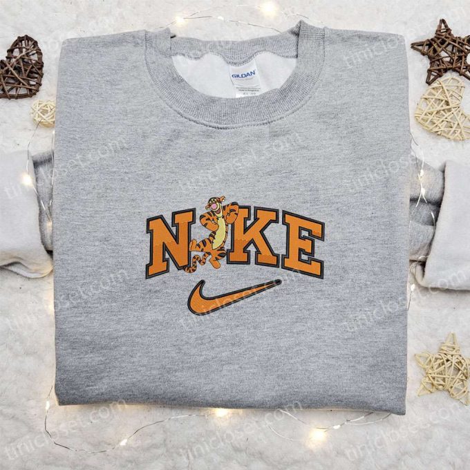 Nike Cartoon X Tigger Embroidered Sweatshirt: Disney Characters Shirt Perfect Family Gift