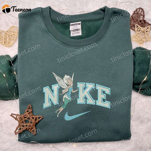 Disney Nike Cartoon x Tinkerbell Embroidered Sweatshirt: B Gift for Men Women Family Gift Ideas with Disney Characters