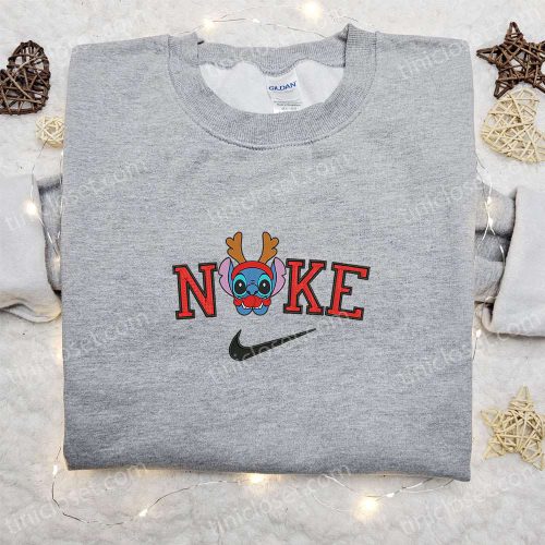 Nike Christmas Baby Stitch Reindeer Sweatshirt: F Gift for Men Women Movie Embroidered Shirt Perfect Gift Ideas