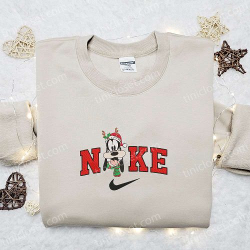 Nike Disney x Goofy Reindeer Xmas Cartoon Sweatshirt: F Gift for Men Women Embroidered Shirt B Gift for Men Women Christmas Gift Ideas