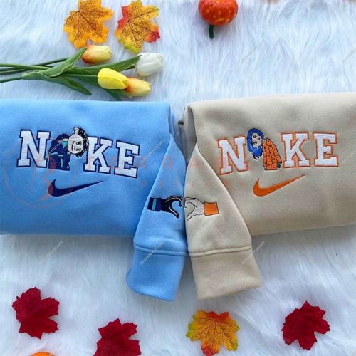 Stylish Nike Matching Couple Coraline & Wybie Embroidery Sweatshirt: Perfect for Couples Shop Now!