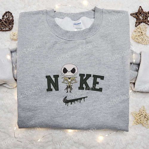 Nike x Baby Jack Skellington Embroidered Hoodie Nightmare Before Christmas T-shirt & Sweatshirt: Unique Nike Inspired Embroidered Collection