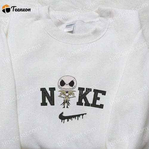 Nike x Baby Jack Skellington Embroidered Hoodie Nightmare Before Christmas T-shirt & Sweatshirt: Unique Nike Inspired Embroidered Collection