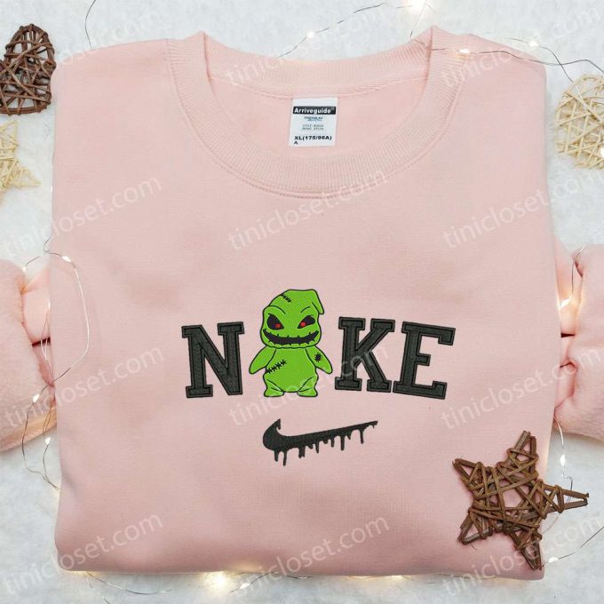 Nike X Baby Oogie Boogie Embroidered Hoodie Nightmare Before Christmas Characters Sweatshirt &Amp; T-Shirt