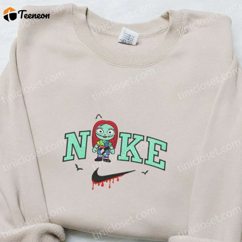 Nike x Baby Sally Hoodie: Nightmare Before Christmas Characters Sweatshirt & Inspired Embroidered T-shirt