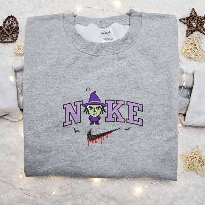 Nike X Baby Shock Hoodie Nightmare Before Christmas Characters Sweatshirt Nike Inspired T-Shirt: Embroidered Delight