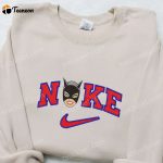 Nike x Batman Cat Embroidered Sweatshirt & Marvel Cinematic Universe Embroidered Shirt: B Gift for Men Women Family Gift Ideas