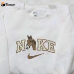 Stylish Nike x Brown Horse Embroidered Shirt – Custom Animal D Gift for Men Women