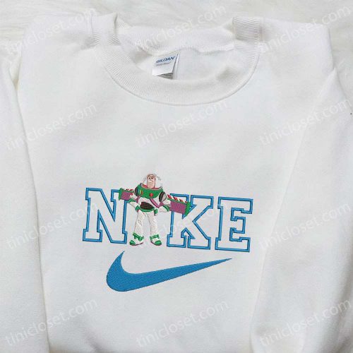 Nike x Buzz Lightyear Cartoon Sweatshirt: Disney Characters Embroidered Shirt B Gift for Men Women Family Gift Idea