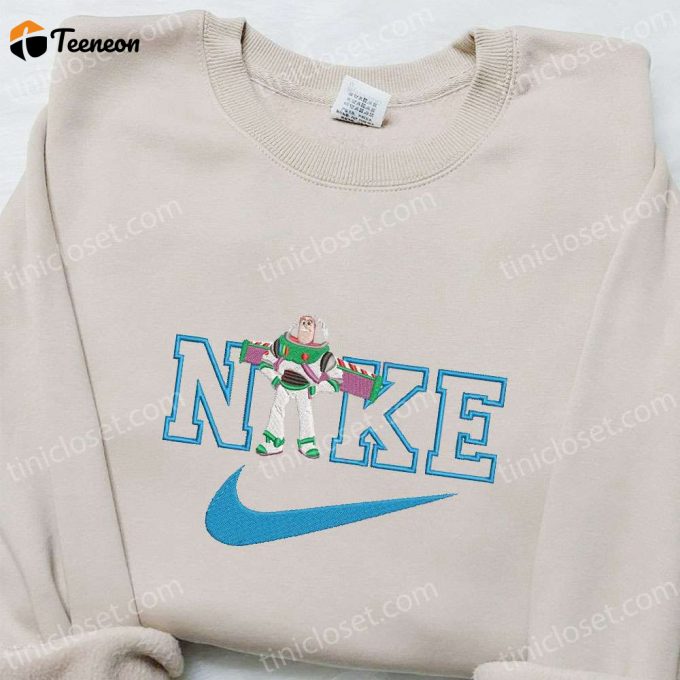 Buzz Lightyear Nike Cartoon Embroidered Sweatshirt – Disney Characters Shirt B Gift For Men Women Family Gift Ideas