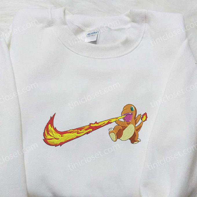 Stylish Nike X Charmander Embroidered Shirt: Pokemon &Amp; Custom D Gift For Men Women Options