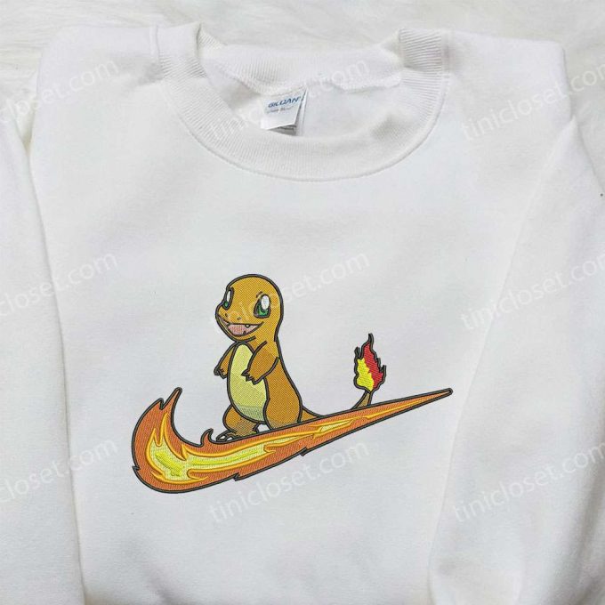 Charmander Stand Embroidered Shirt By Nike: Pokemon &Amp; Custom D Gift For Men Women – Limited Edition