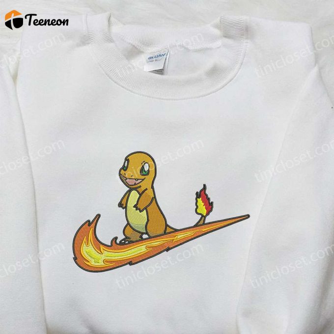 Charmander Stand Embroidered Shirt By Nike: Pokemon &Amp;Amp; Custom D Gift For Men Women – Limited Edition